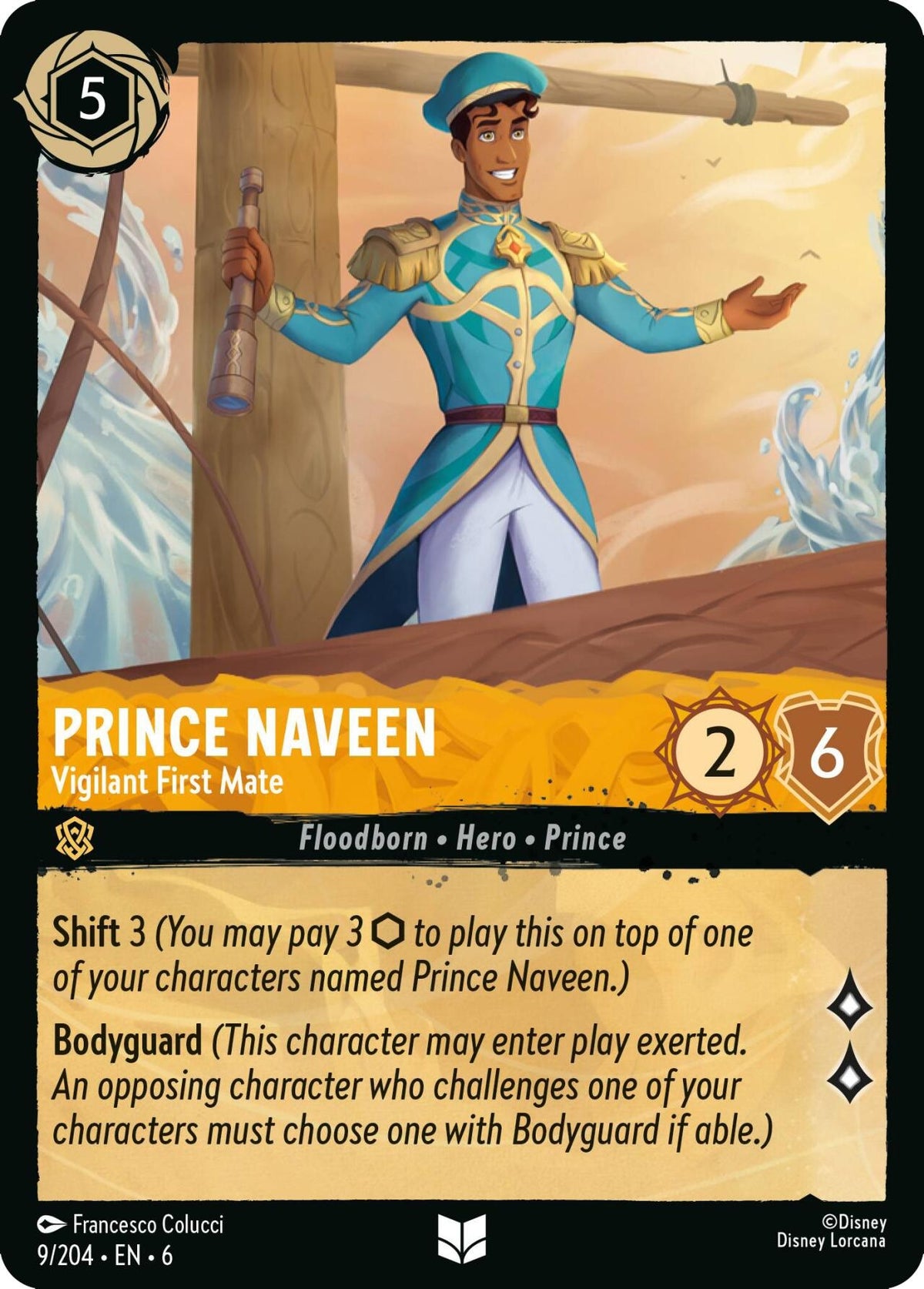 Image for Prince Naveen - Vigilant First Mate (9/204) (6) - Disney Lorcana