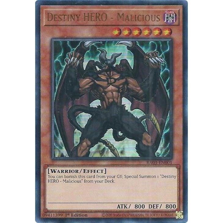 Image for Destiny HERO - Malicious (UR) (RA03-EN001) - YuGiOh