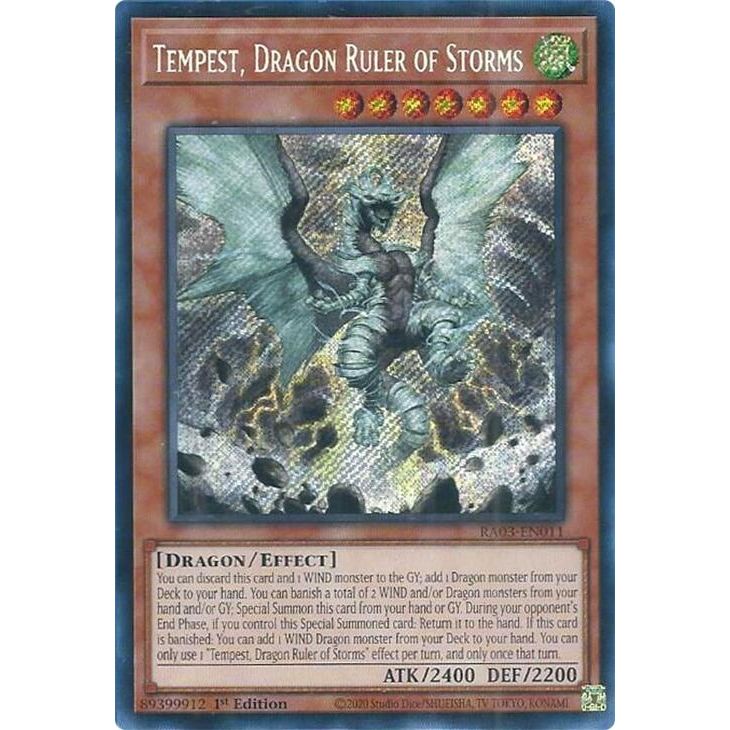 Image for Tempest, Dragon Ruler of Storms (Secret Rare) (RA03-EN011) - YuGiOh