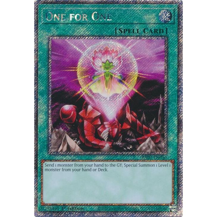 Image for One for One (Platinum Secret Rare) (RA03-EN056) - YuGiOh