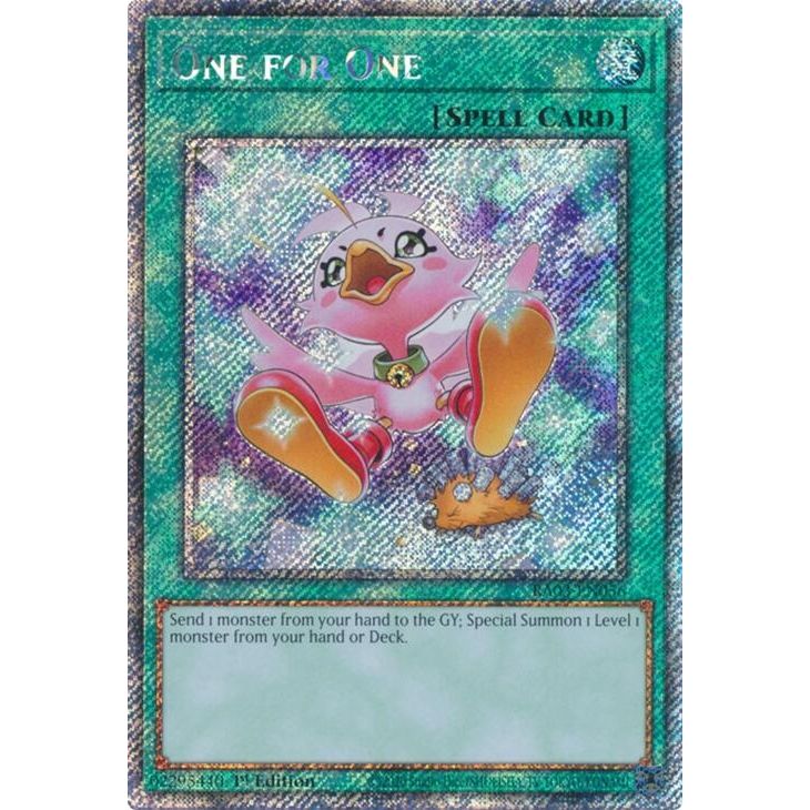 Image for One for One (Alternate Art) (Platinum Secret Rare) (RA03-EN056) - YuGiOh