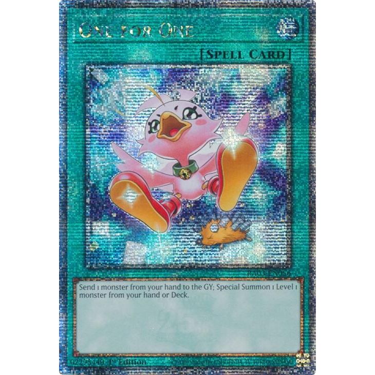 Image for One for One (Alternate Art) (Quarter Century Secret Rare) (RA03-EN056) - YuGiOh