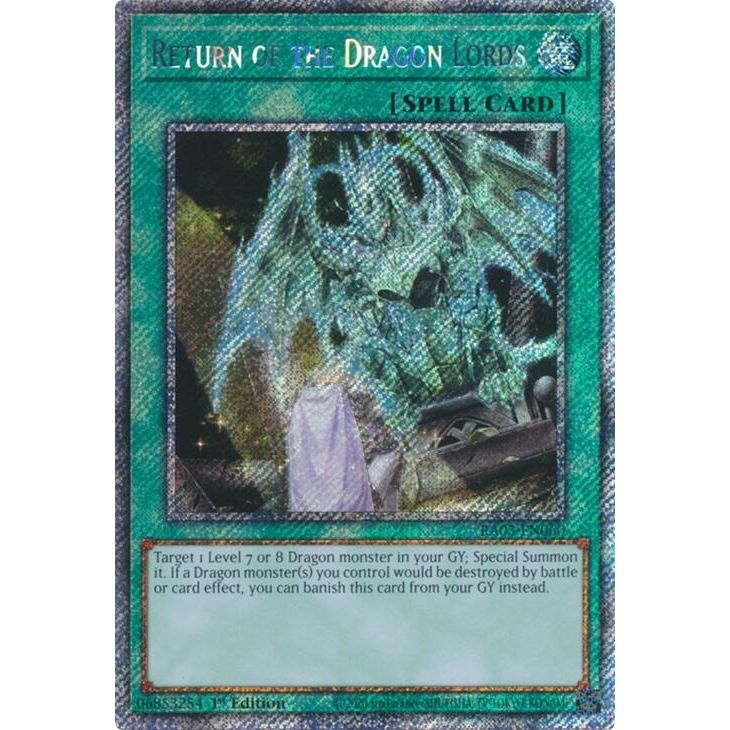 Image for Return of the Dragon Lords (Platinum Secret Rare) (RA03-EN060) - YuGiOh