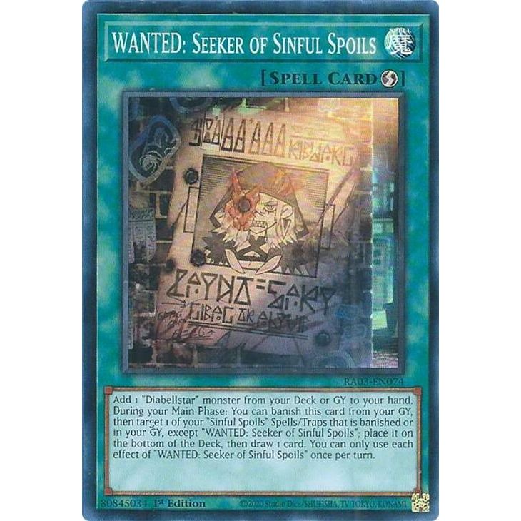 Image for WANTED: Seeker of Sinful Spoils (RA03-EN074) - YuGiOh