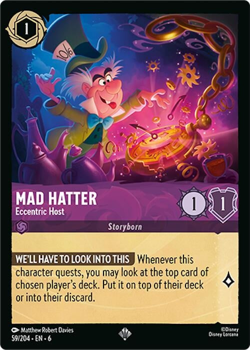 Image for Mad Hatter - Eccentric Host (59/204) (6) - Disney Lorcana