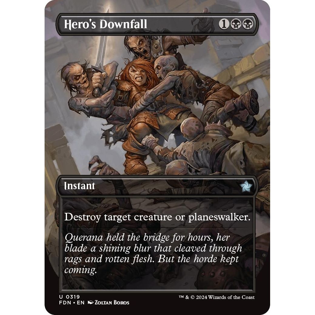 Image for Hero's Downfall (Borderless) (319) (FDN) - Magic: The Gathering