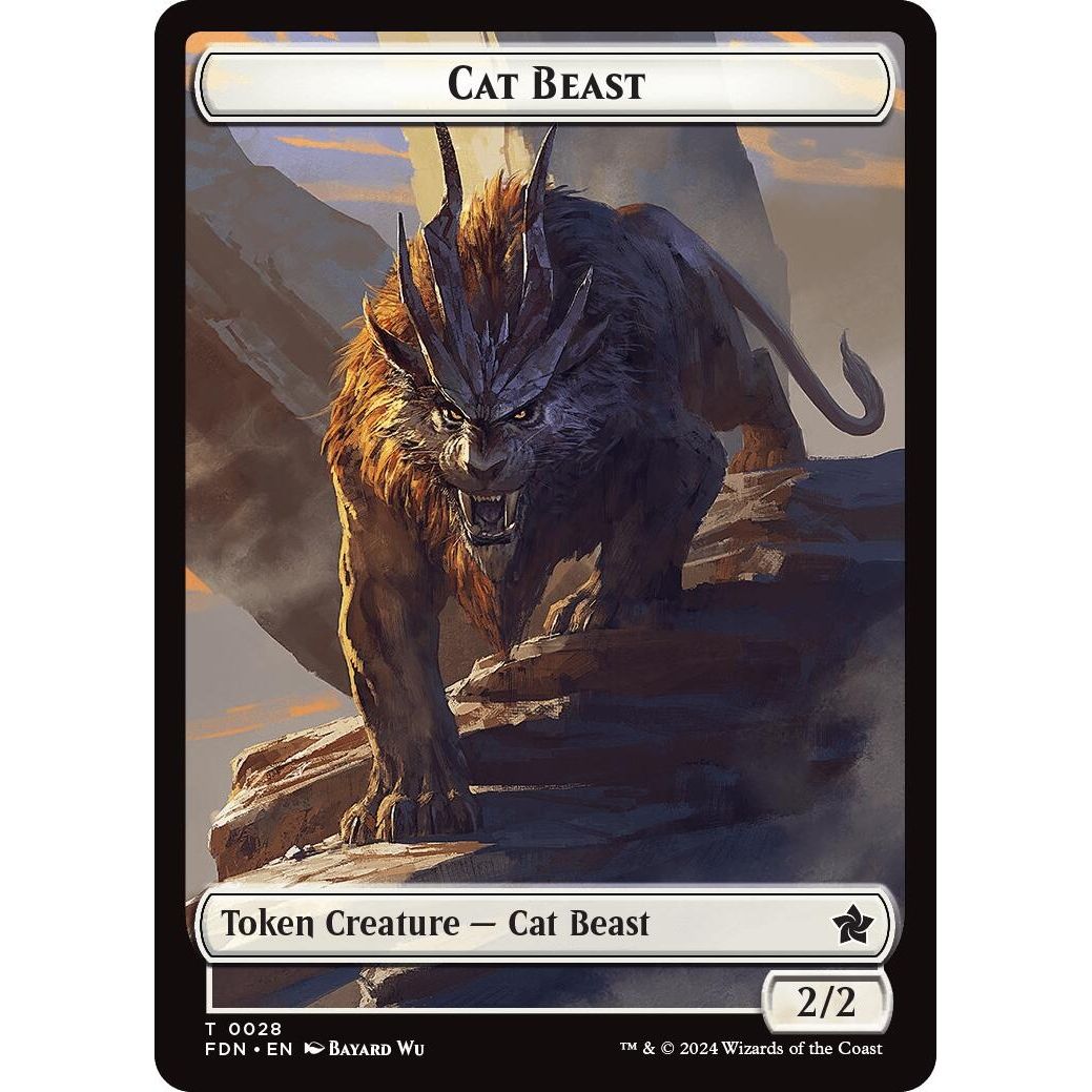 Image for Cat Beast // Dragon (0017) Double-Sided Token (28 // 17) (FDN) - Magic: The Gathering
