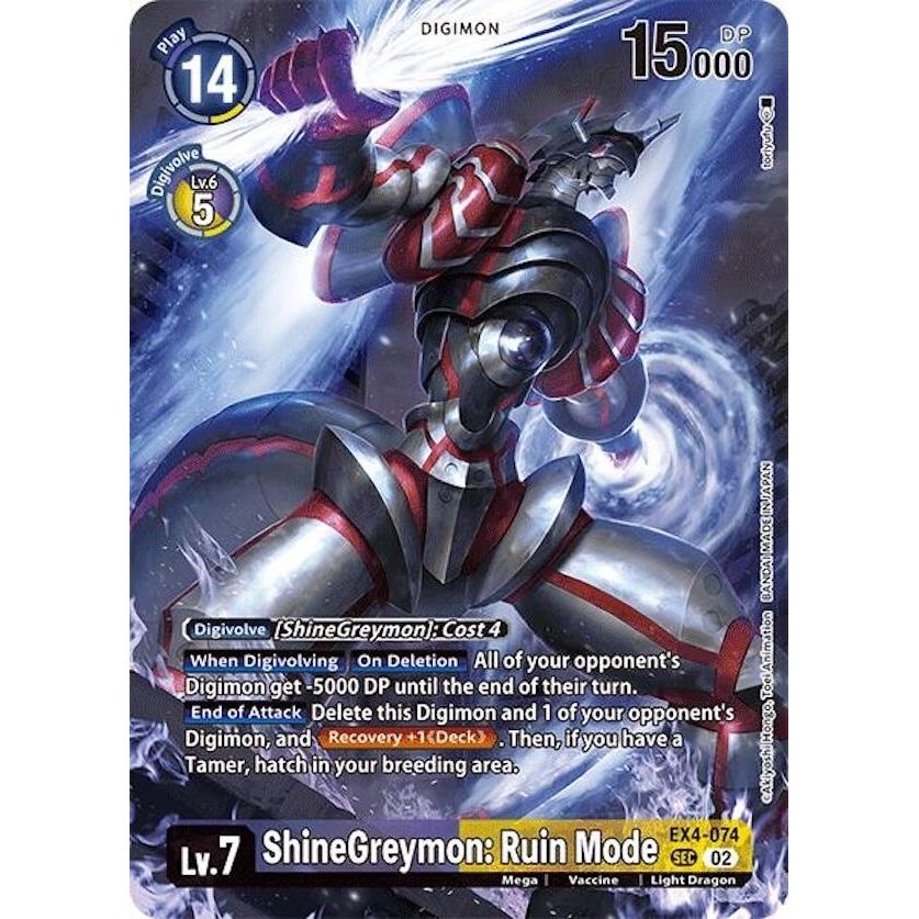 Image for ShineGreymon: Ruin Mode (Alternate Art) (EX4-074 SEC) (LM) - Digimon Card Game