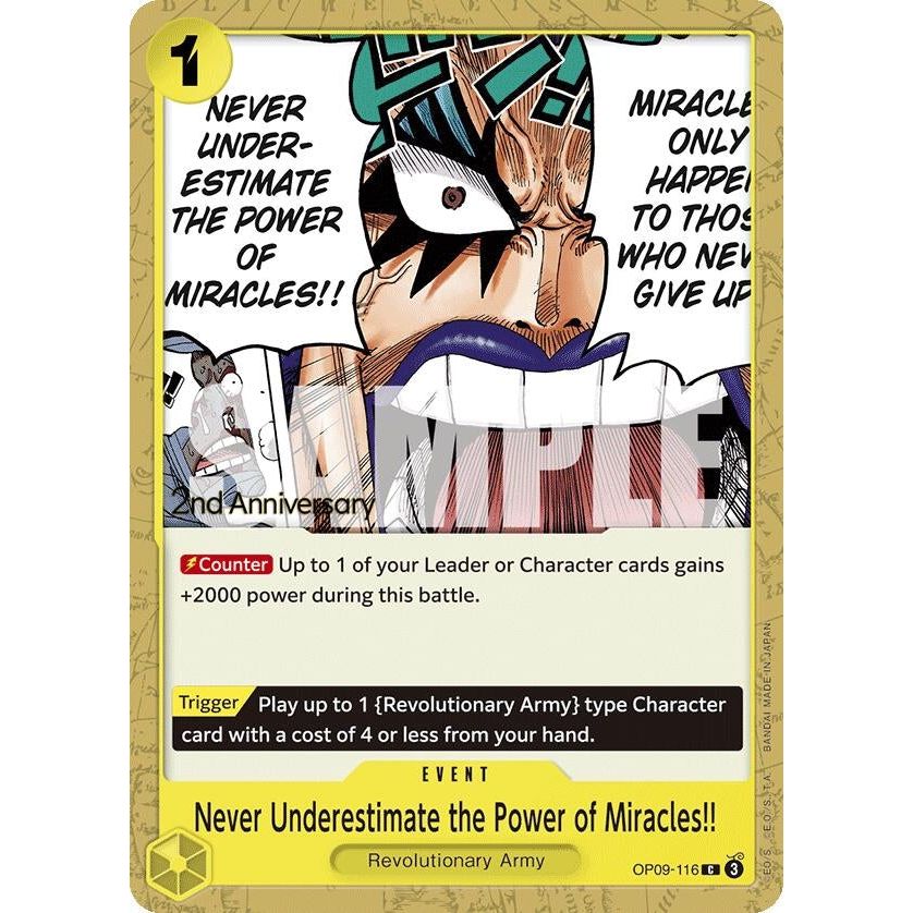 Image for Never Underestimate the Power of Miracles!! (OP09-116) (OP09 ANN) - One Piece Card Game