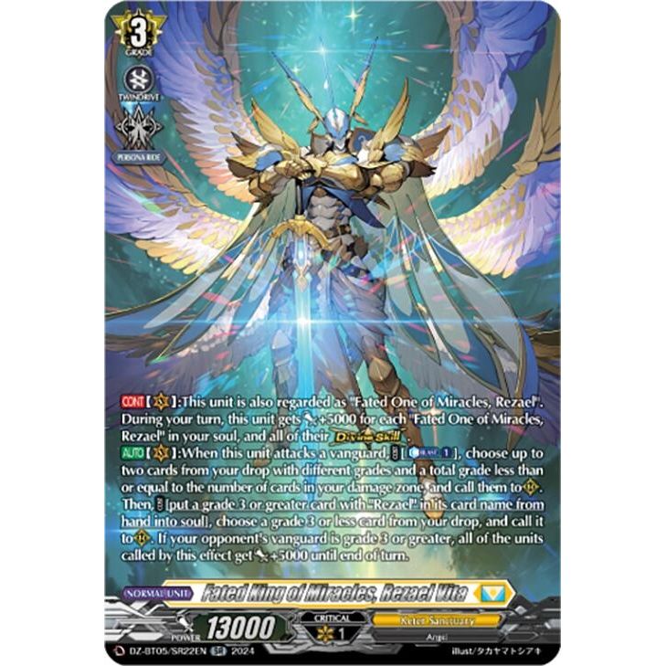 Image for Fated King of Miracles, Rezael Vita (SR) (DZ-BT05/SR22EN) (DZ-BT05) - Cardfight Vanguard