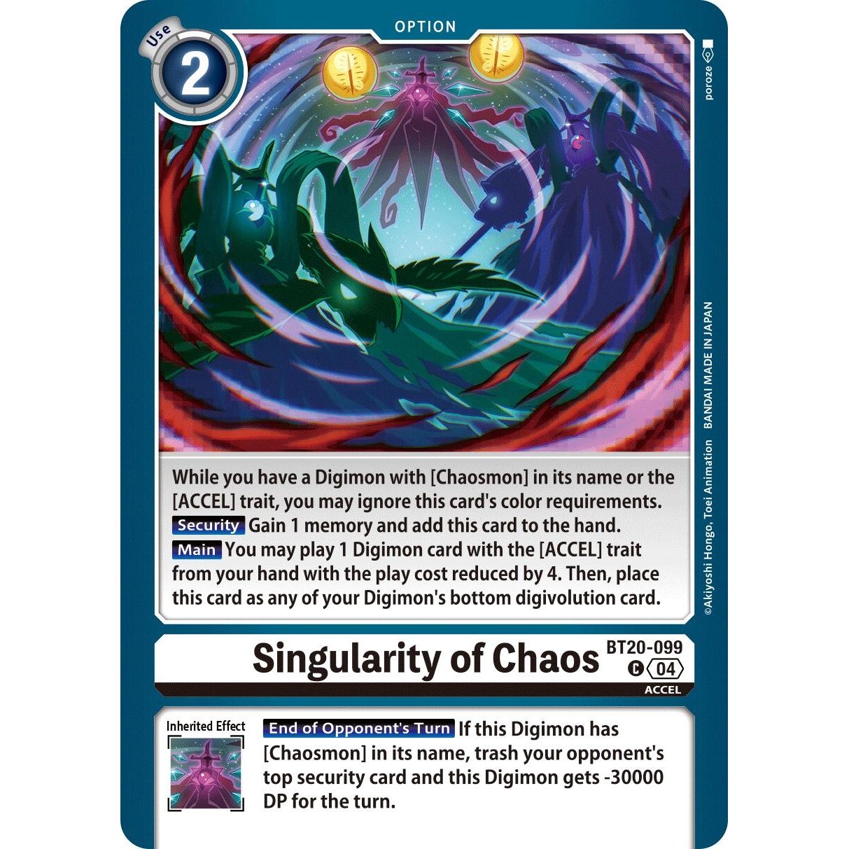 Image for Singularity of Chaos (BT20-099 C) (BT19-20) - Digimon Card Game