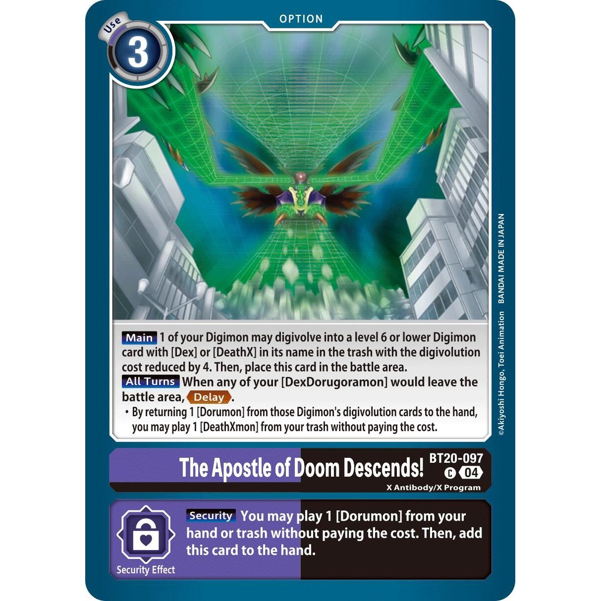 Image for The Apostle of Doom Descends! (BT20-097 C) (BT19-20) - Digimon Card Game