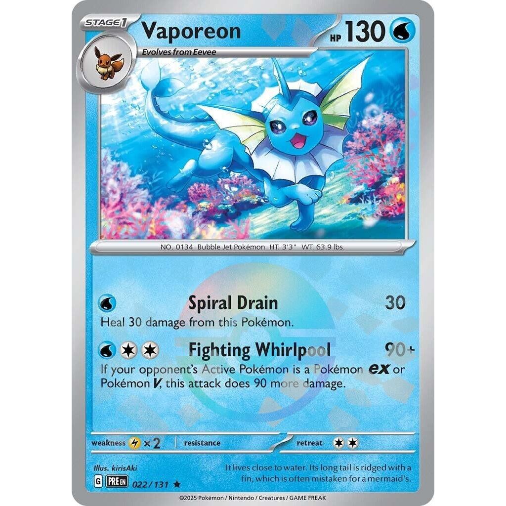 Image for Vaporeon (Poke Ball Pattern) (022/131) (PRE) - Pokemon