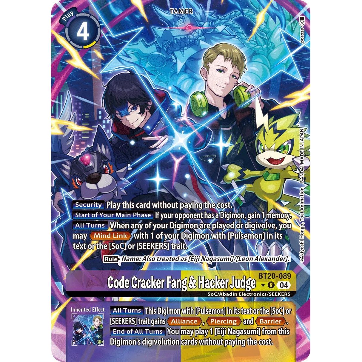Image for Code Cracker Fang & Hacker Judge (Alternate Art) (BT20-089 R) (BT19-20) - Digimon Card Game