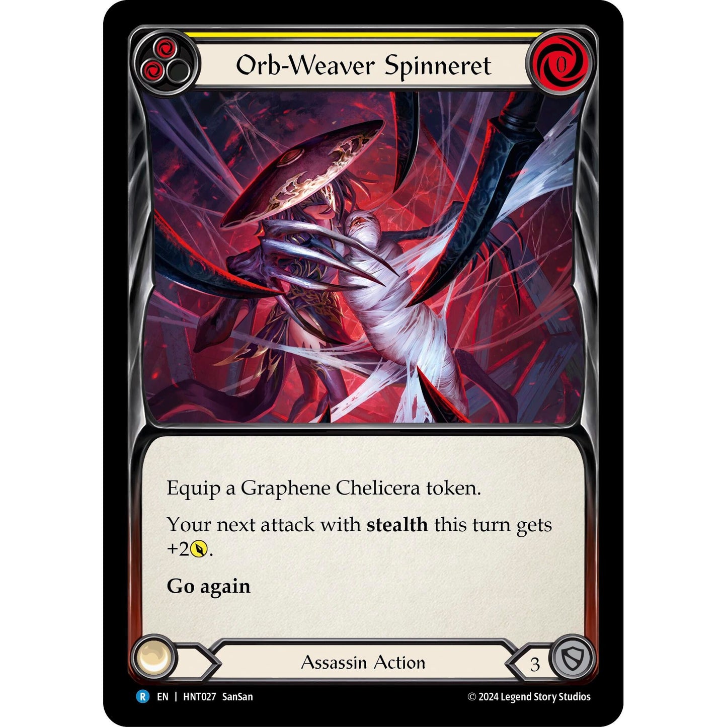 Image for Orb-Weaver Spinneret (Yellow) (HNT027) - Flesh and Blood TCG