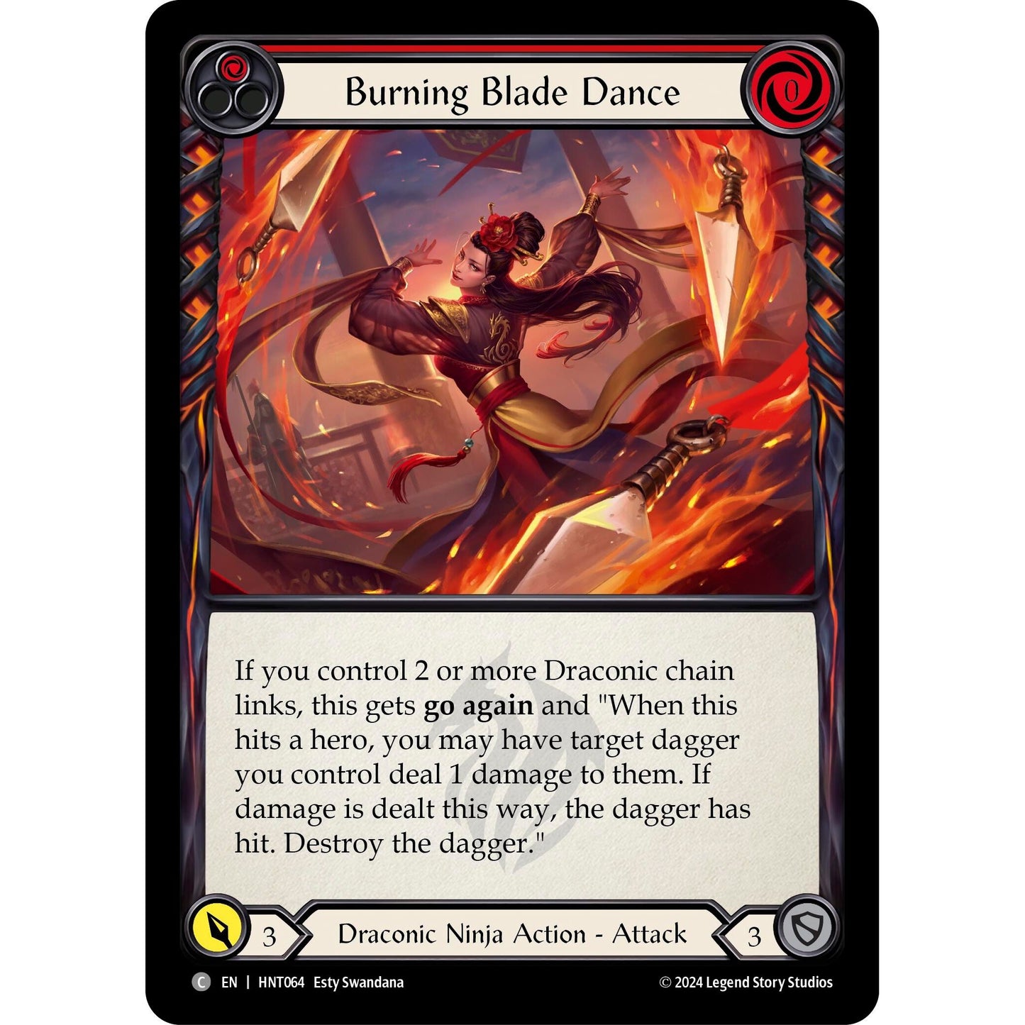 Image for Burning Blade Dance (Red) (HNT064) - Flesh and Blood TCG