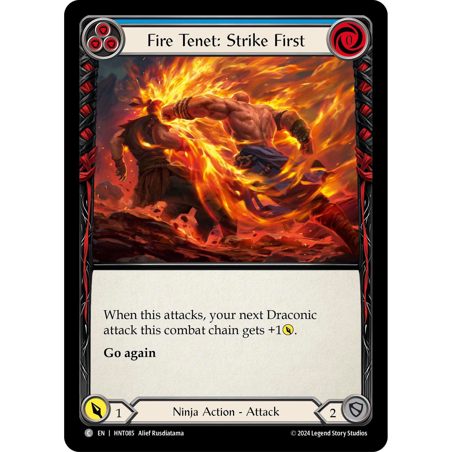 Image for Fire Tenet: Strike First (Blue) (HNT085) - Flesh and Blood TCG