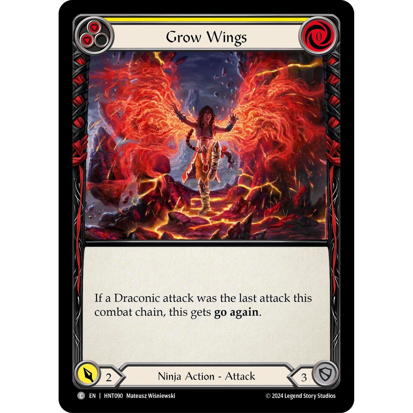 Image for Grow Wings (Yellow) (HNT090) - Flesh and Blood TCG