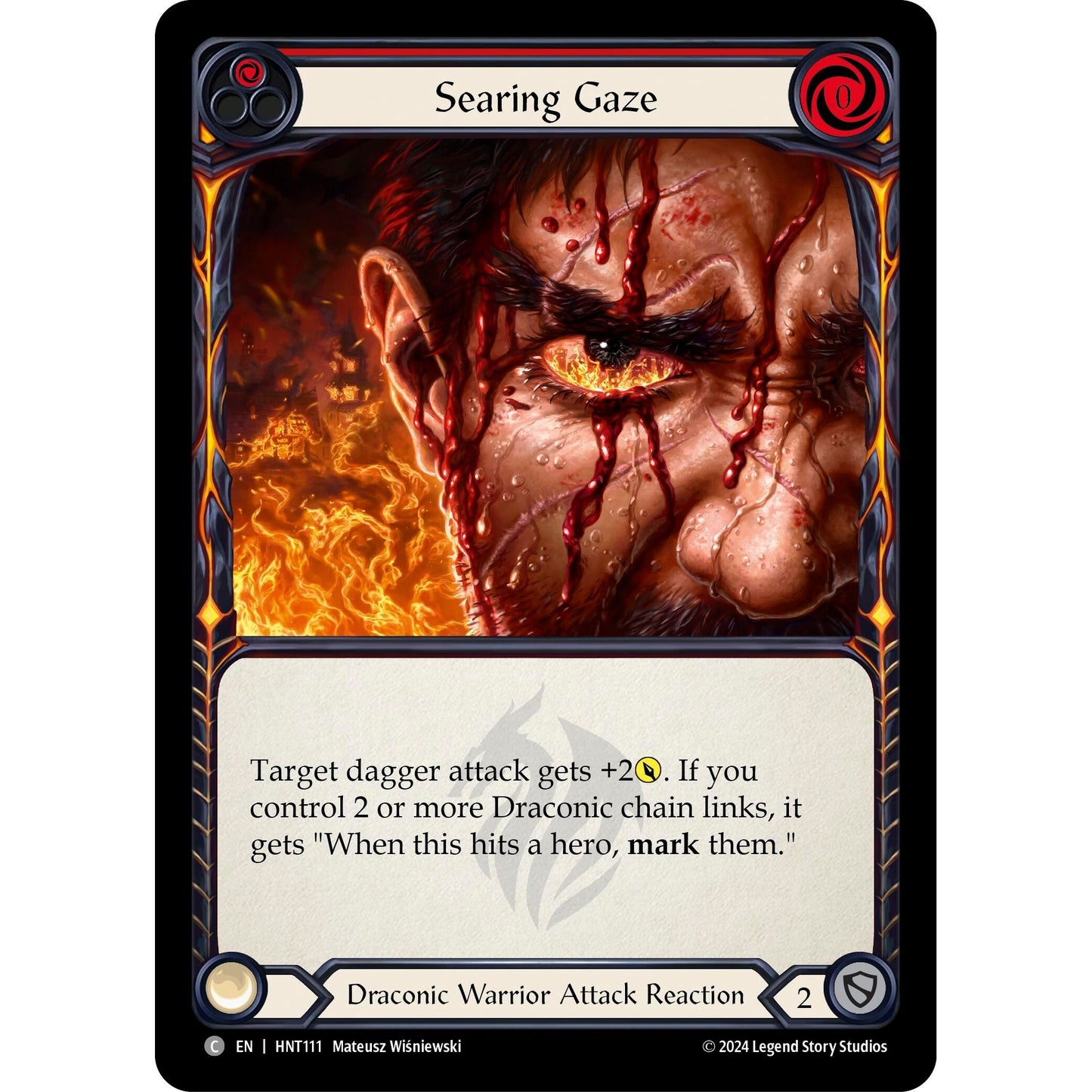 Image for Searing Gaze (Red) (HNT111) - Flesh and Blood TCG
