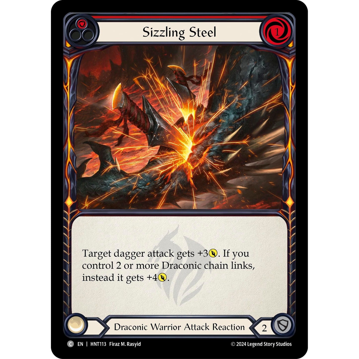 Image for Sizzling Steel (Red) (HNT113) - Flesh and Blood TCG