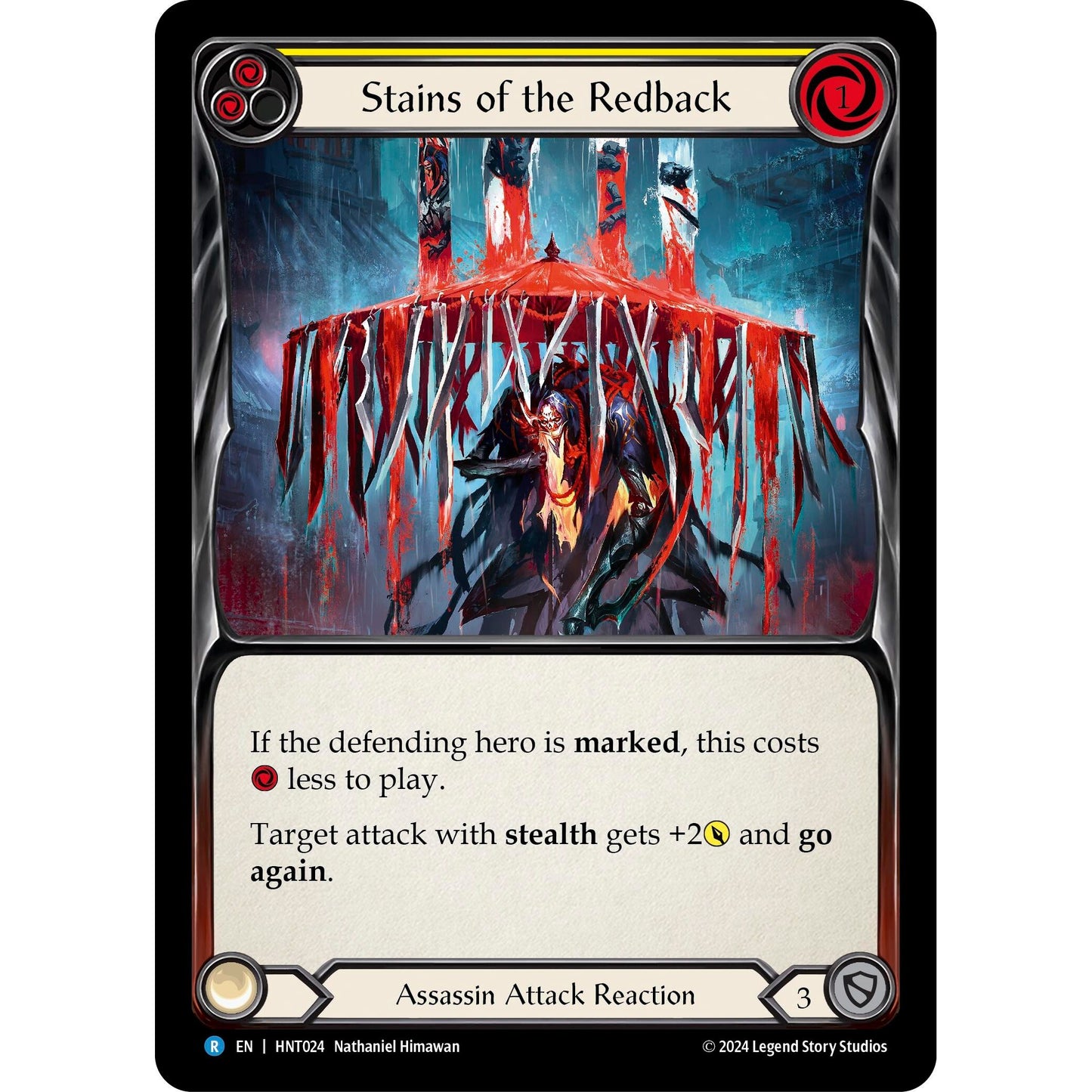 Image for Stains of the Redback (Yellow) (HNT024) - Flesh and Blood TCG