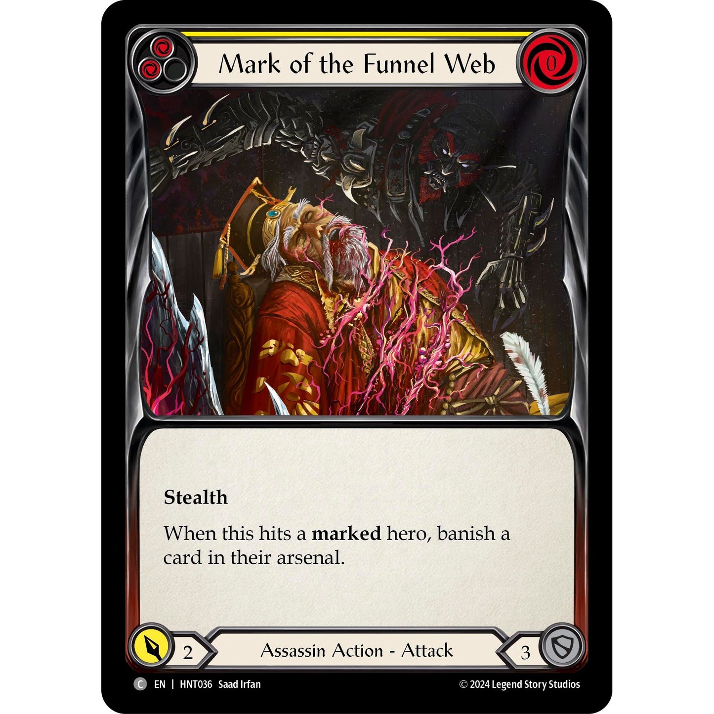 Image for Mark of the Funnel Web (Yellow) (HNT036) - Flesh and Blood TCG