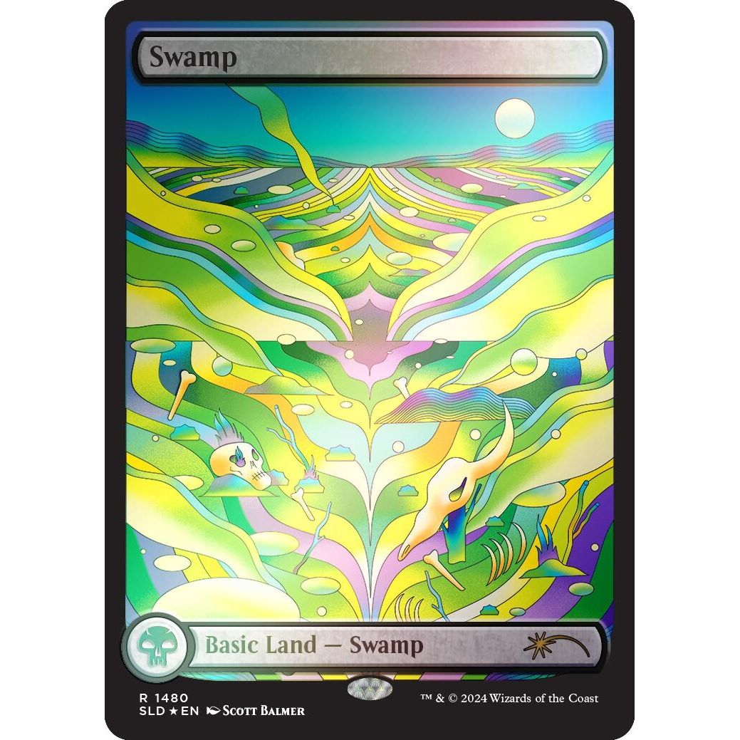 Image for Swamp (1480) (Rainbow Foil) (1480) (SLD) - Magic: The Gathering