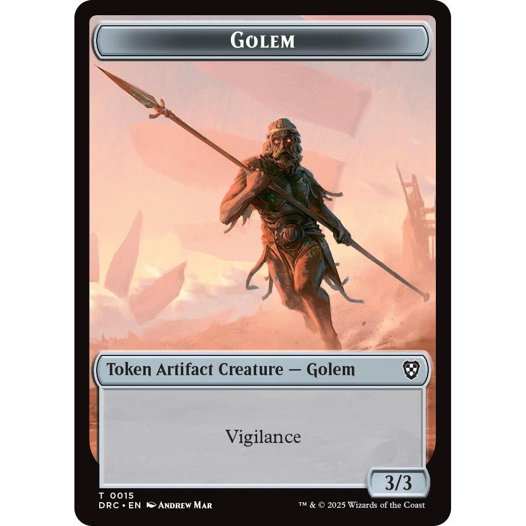 Image for Golem (0015) // Thopter (0009) Double-Sided Token (15 // 9) (DRC) - Magic: The Gathering