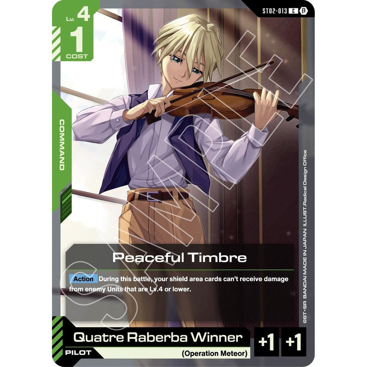 Image for Peaceful Timbre (ST02-013) (GD01_b) - Gundam Card Game
