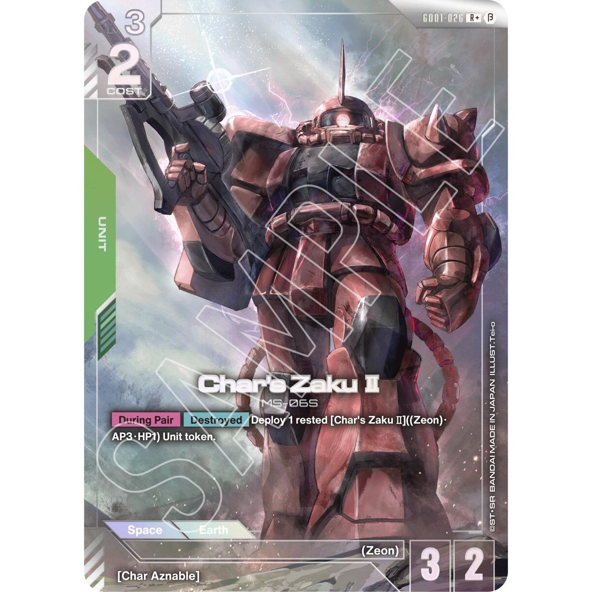 Image for Char's Zaku II (R+) (GD01-026) (GD01_b) - Gundam Card Game