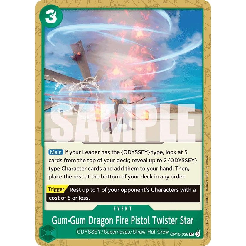 Image for Gum-Gum Dragon Fire Pistol Twister Star (OP10-039) (OP10) - One Piece Card Game