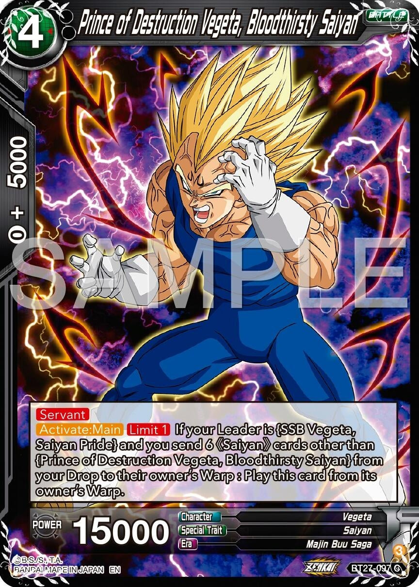 Image for Prince of Destruction Vegeta, Bloodthirsty Saiyan (BT27-097) (BT27) - Dragon Ball Super: Masters