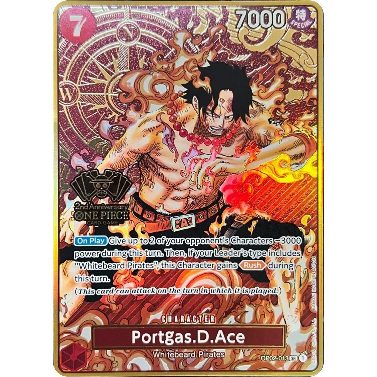 Image for Portgas.D.Ace (One Piece Japanese Version 2nd Anniversary Set) (OP02-013) (OP-PR) - One Piece Card Game
