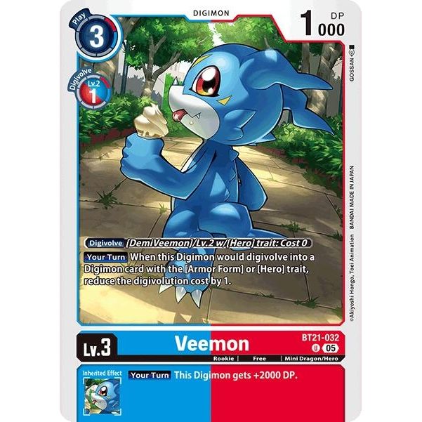 Image for Veemon (BT21-032 U) (BT21) - Digimon Card Game