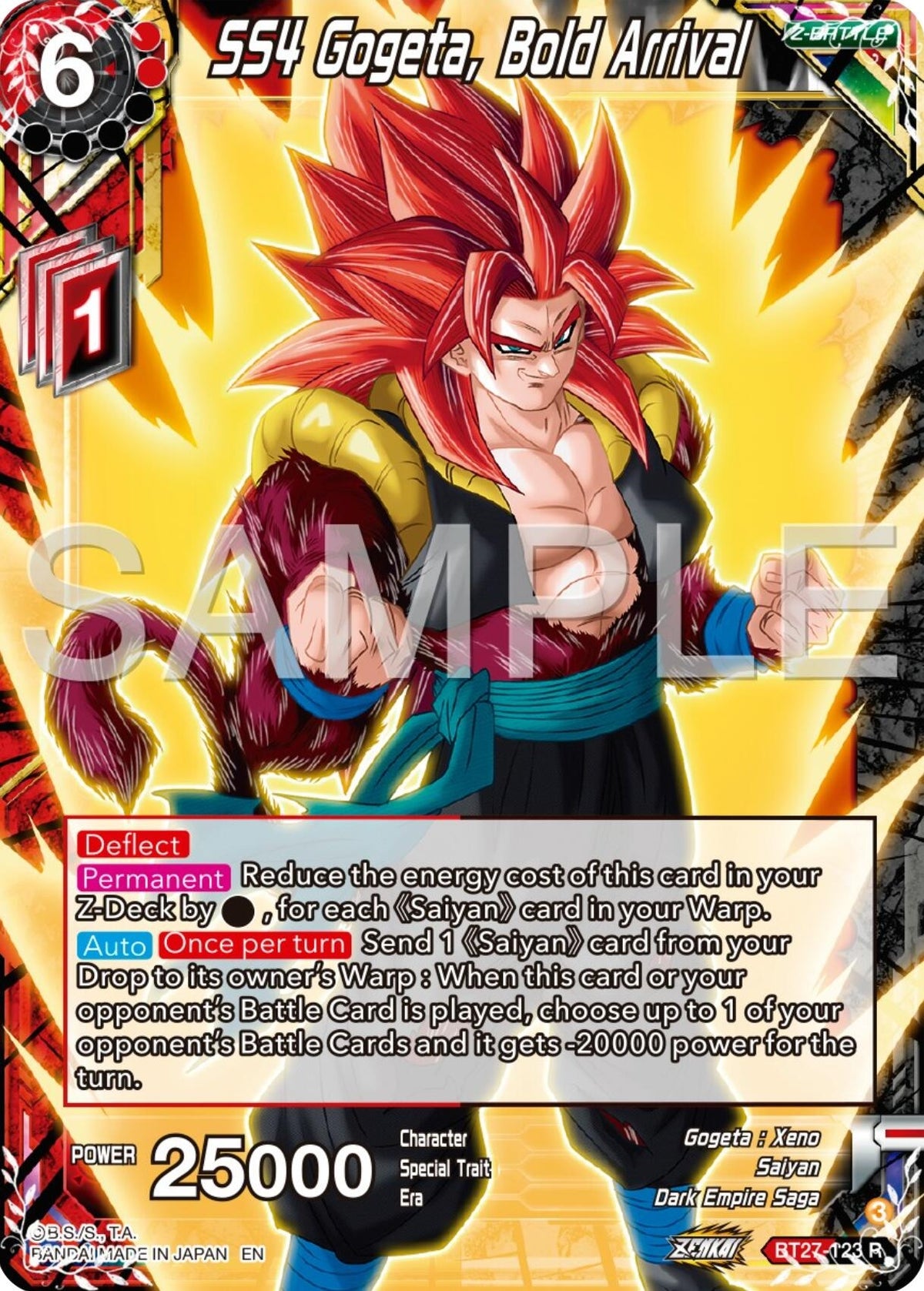 Image for SS4 Gogeta, Bold Arrival (BT27-123) (BT27) - Dragon Ball Super: Masters