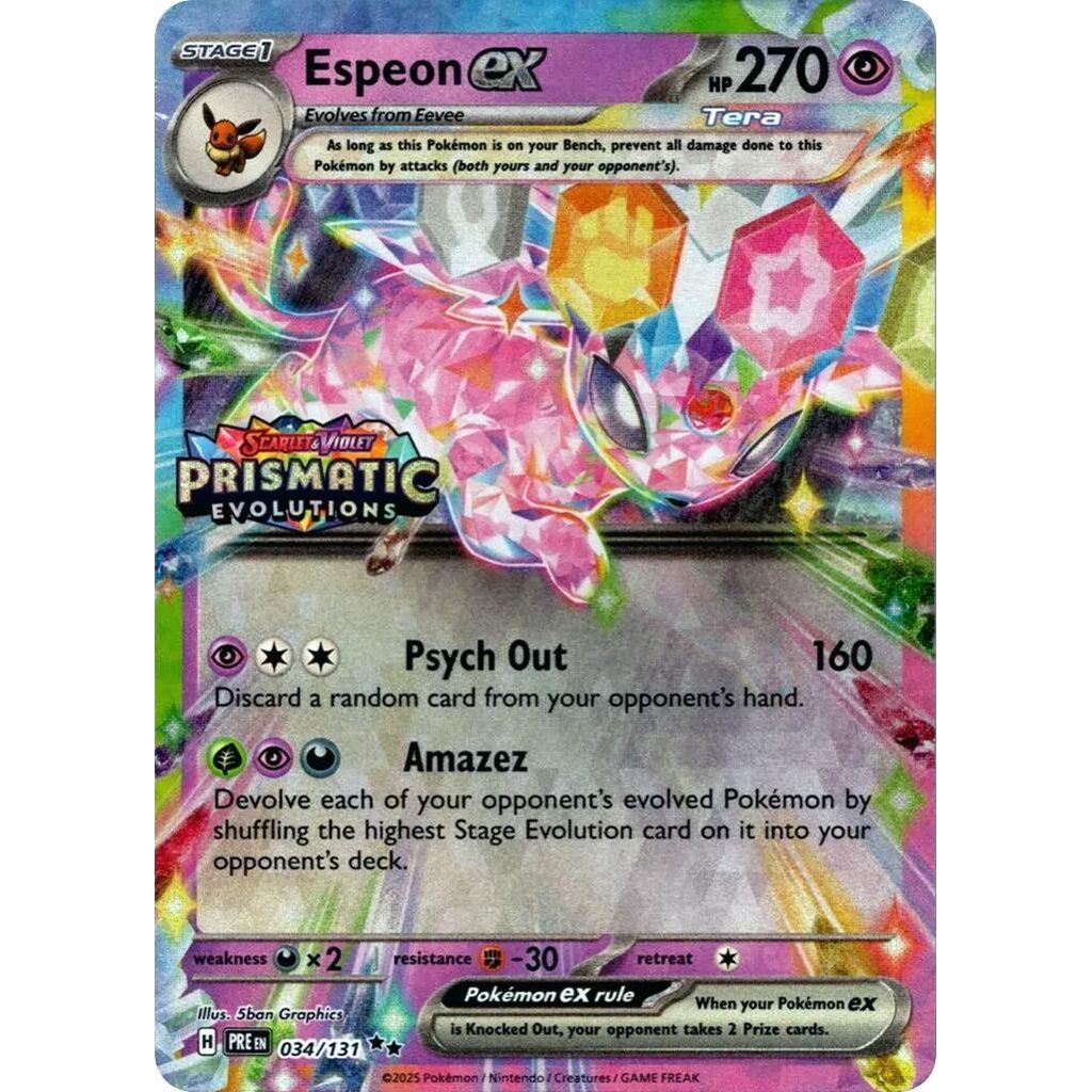Image for Espeon ex - 034/131 (Prismatic Evolutions Stamp) (034/131) (MCAP) - Pokemon