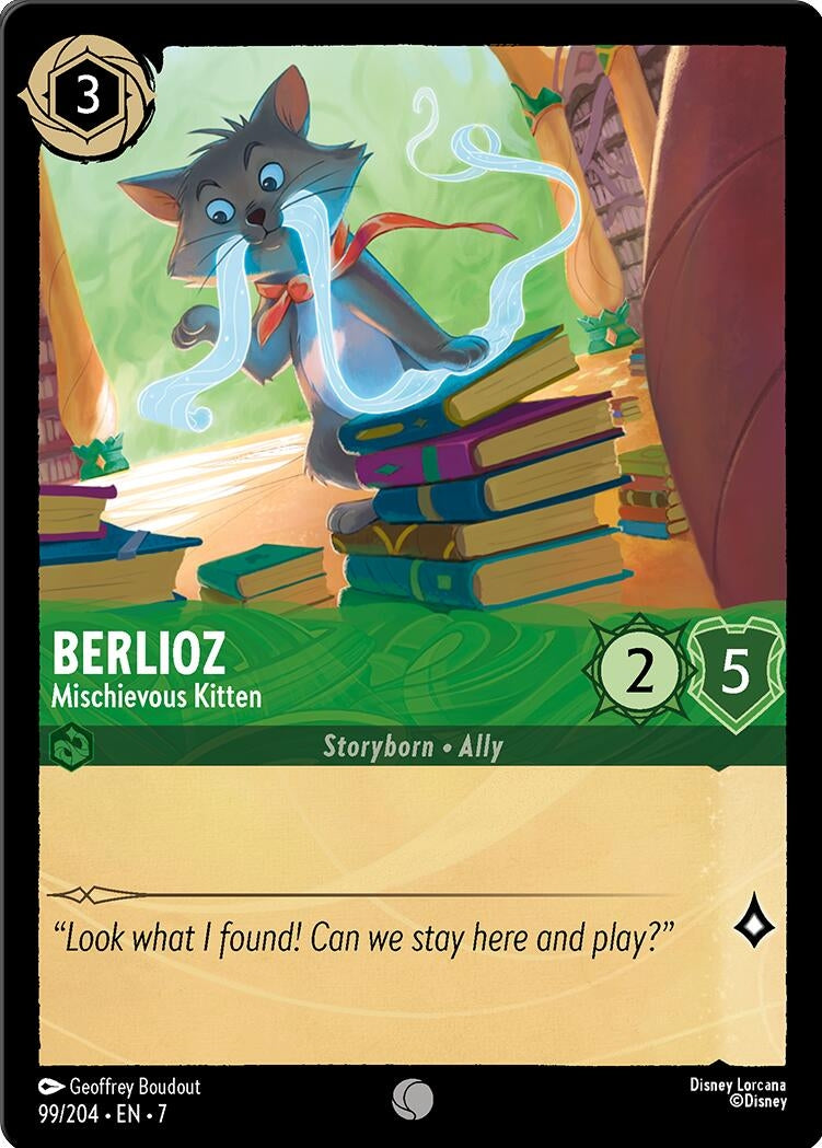 Image for Berlioz - Mischievous Kitten (99/204) (7) - Disney Lorcana