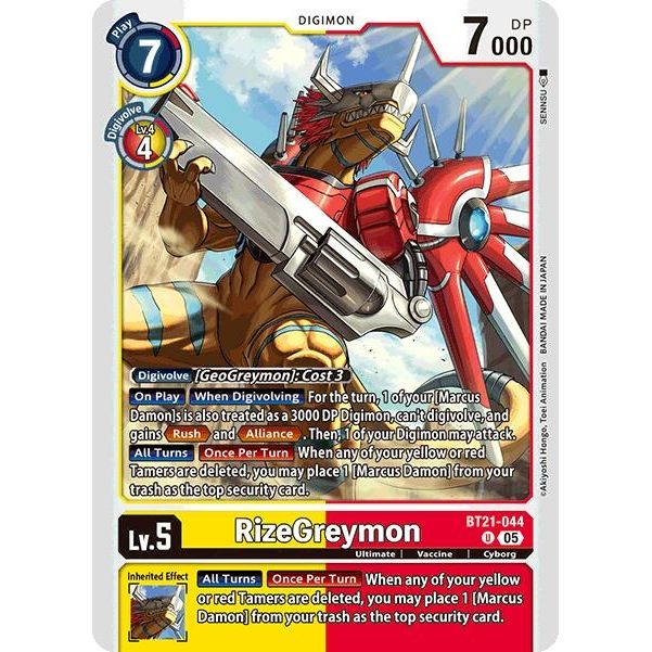 Image for RizeGreymon (BT21-044 U) (BT21) - Digimon Card Game