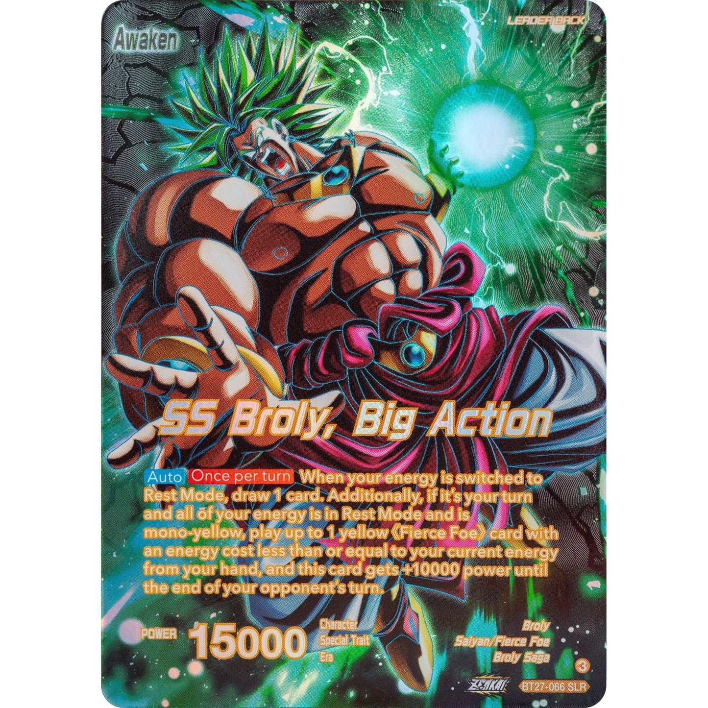 Image for Broly // SS Broly, Big Action (SLR) (BT27-066) (BT27) - Dragon Ball Super: Masters