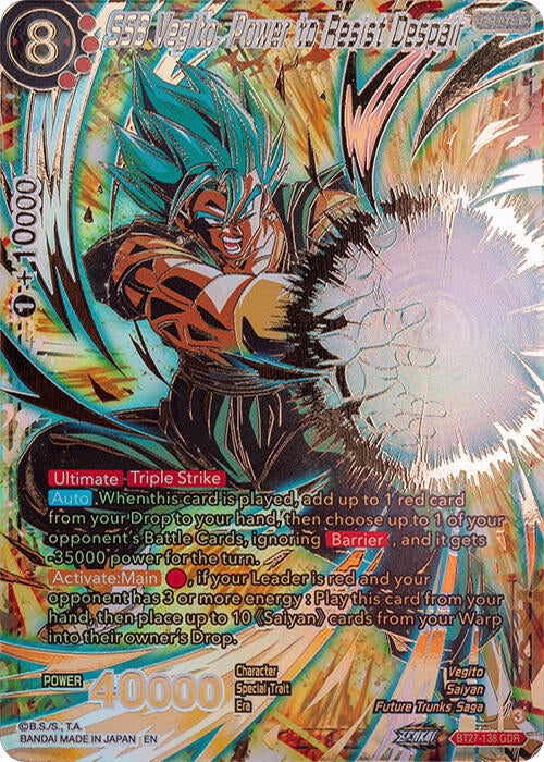 Image for SSB Vegito, Power to Resist Despair (GDR) (BT27-138) (BT27) - Dragon Ball Super: Masters