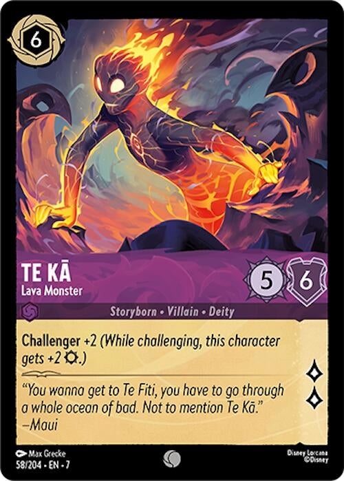 Image for Te Ka - Lava Monster (58/204) (7) - Disney Lorcana