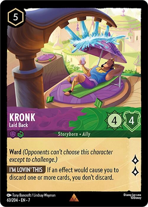 Image for Kronk - Laid Back (63/204) (7) - Disney Lorcana