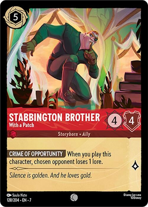 Image for Stabbington Brother - With a Patch (128/204) (7) - Disney Lorcana