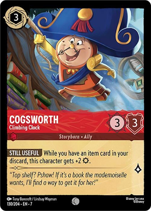 Image for Cogsworth - Climbing Clock (130/204) (7) - Disney Lorcana