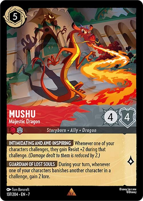 Image for Mushu - Majestic Dragon (137/204) (7) - Disney Lorcana