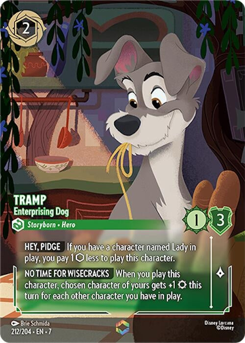 Image for Tramp - Enterprising Dog (Enchanted) (212/204) (7) - Disney Lorcana