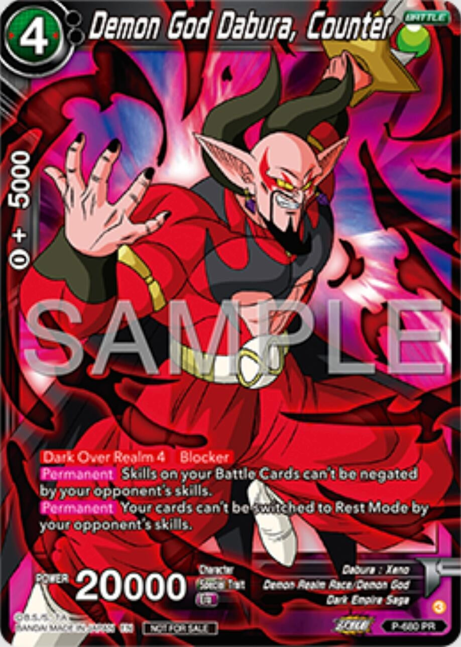 Image for Demon God Dabura, Counter (Zenkai Series Tournament Pack Vol.11) (P-680) (TPR) - Dragon Ball Super: Masters