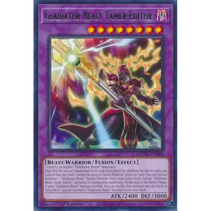 Image for Gladiator Beast Tamer Editor (MZTM-EN086) (MZTM) - YuGiOh