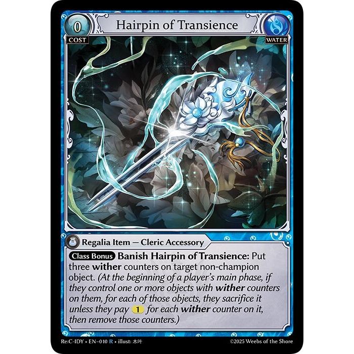 Image for Hairpin of Transience (010) (IDLCRS) - Grand Archive TCG