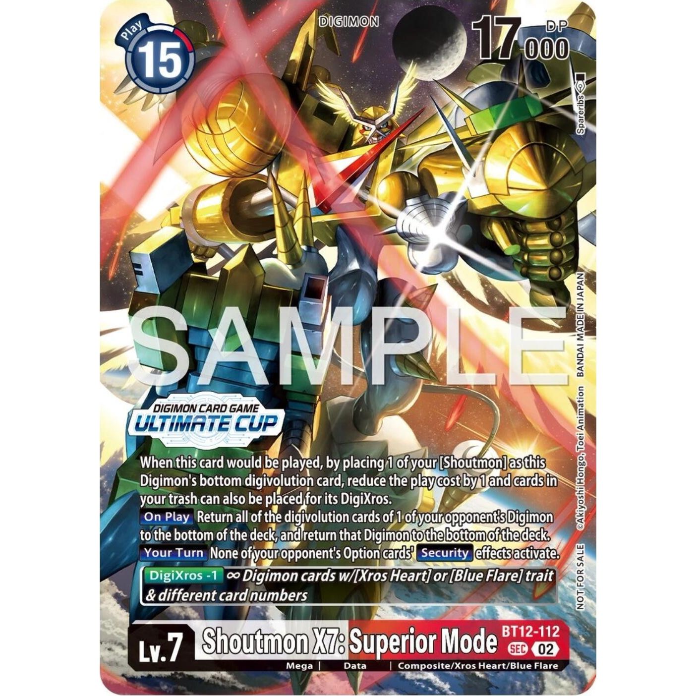 Image for Shoutmon X7: Superior Mode (Ultimate Cup 25-26 Season 1) (BT12-112 SEC) (BT12) - Digimon Card Game
